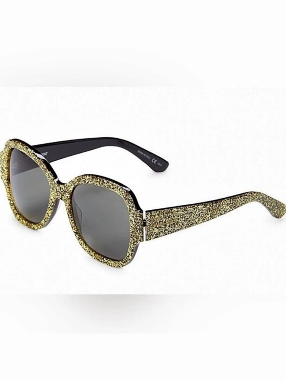 Saint Laurent SL M3 010 Glitter Frame Sunglasses Gold & Black